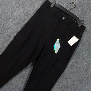Royalty For Me Pants Womens Large Black Straight Cargo‎ Stretch Tummy Control